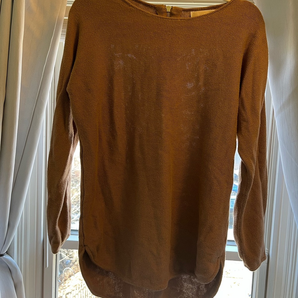 Michael Kors Brown Crew Neck Sweater with Relaxed Fit